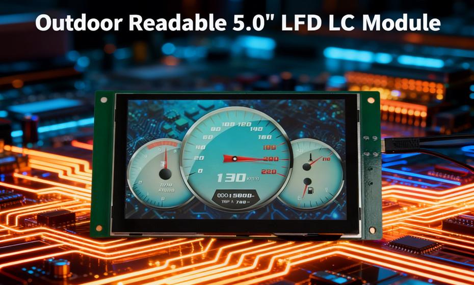 Módulo LCD TFT de 5,0" legible en exteriores - 1000 nits de alto brillo y pantalla IPS para HMI industrial